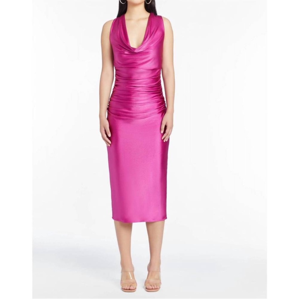 NWT AMANDA UPRICHARD kahlo dress in bold fuchsia size S